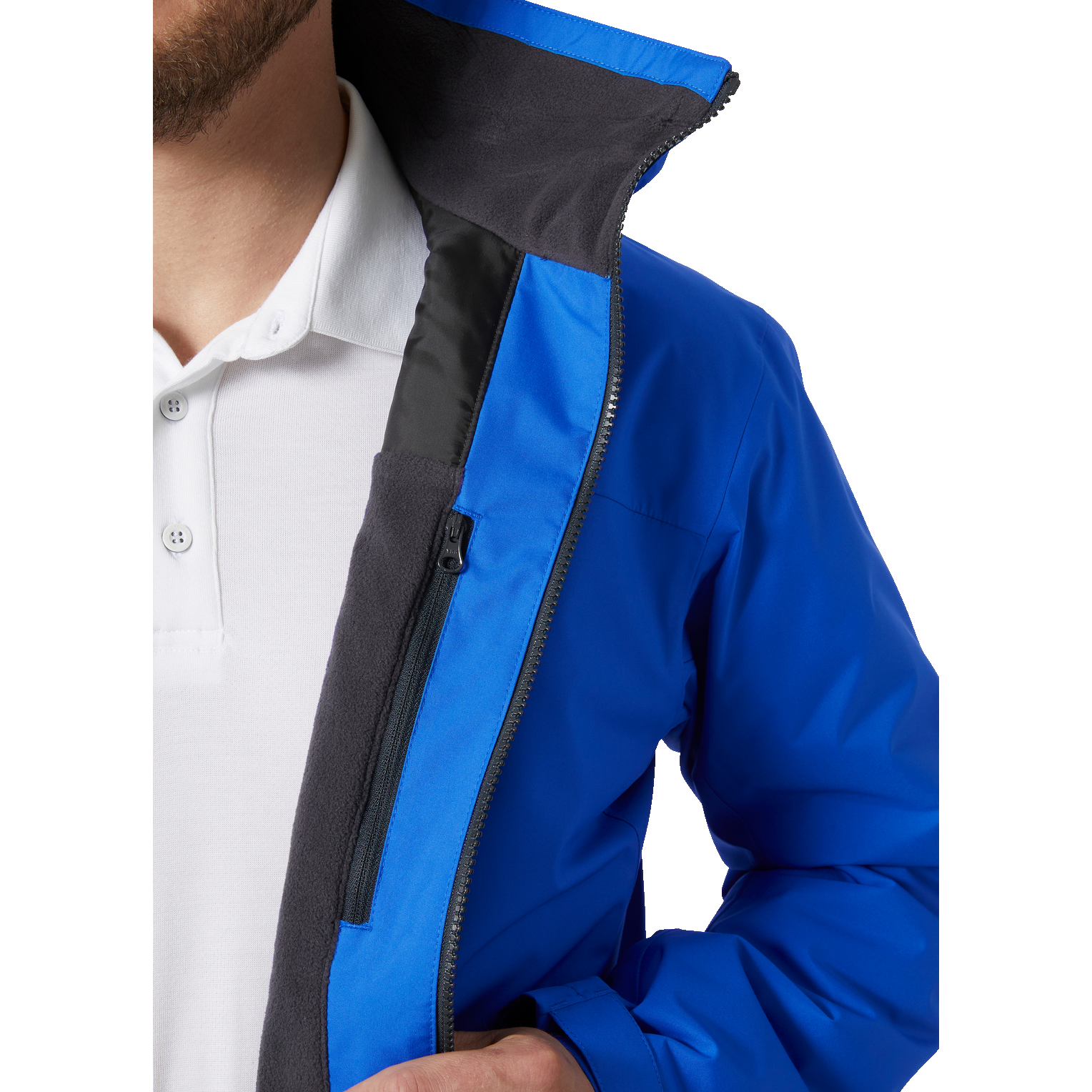 Helly Hansen Crew 2.0 Mid Layer Jacket -  Mens BLUE Jacket ( 34444 )