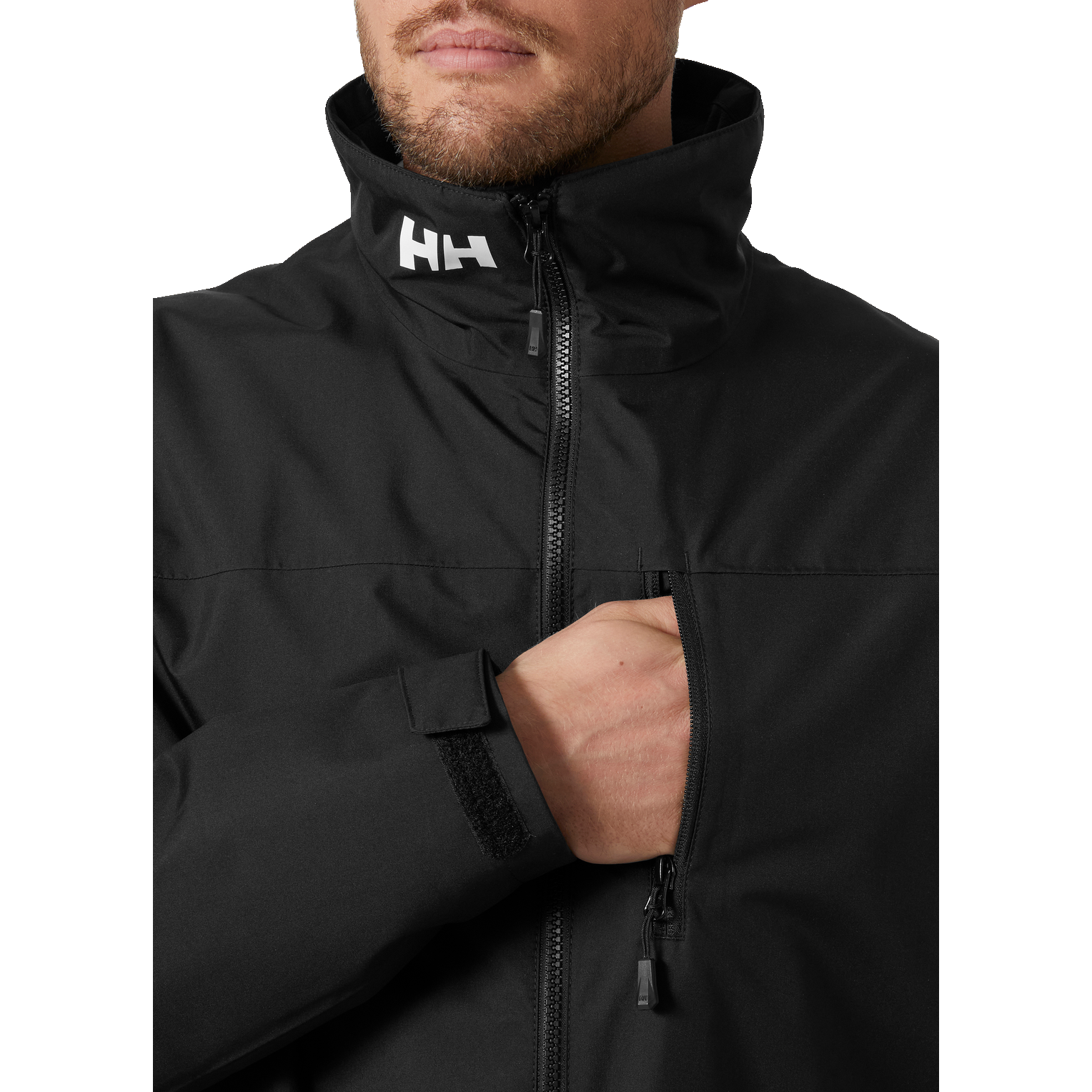 Helly Hansen Crew 2.0 Mid Layer Jacket -  Mens Black Jacket ( 34444 )