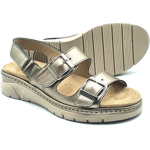 Suave Milan - Ladies Buckle Sandal in Gold