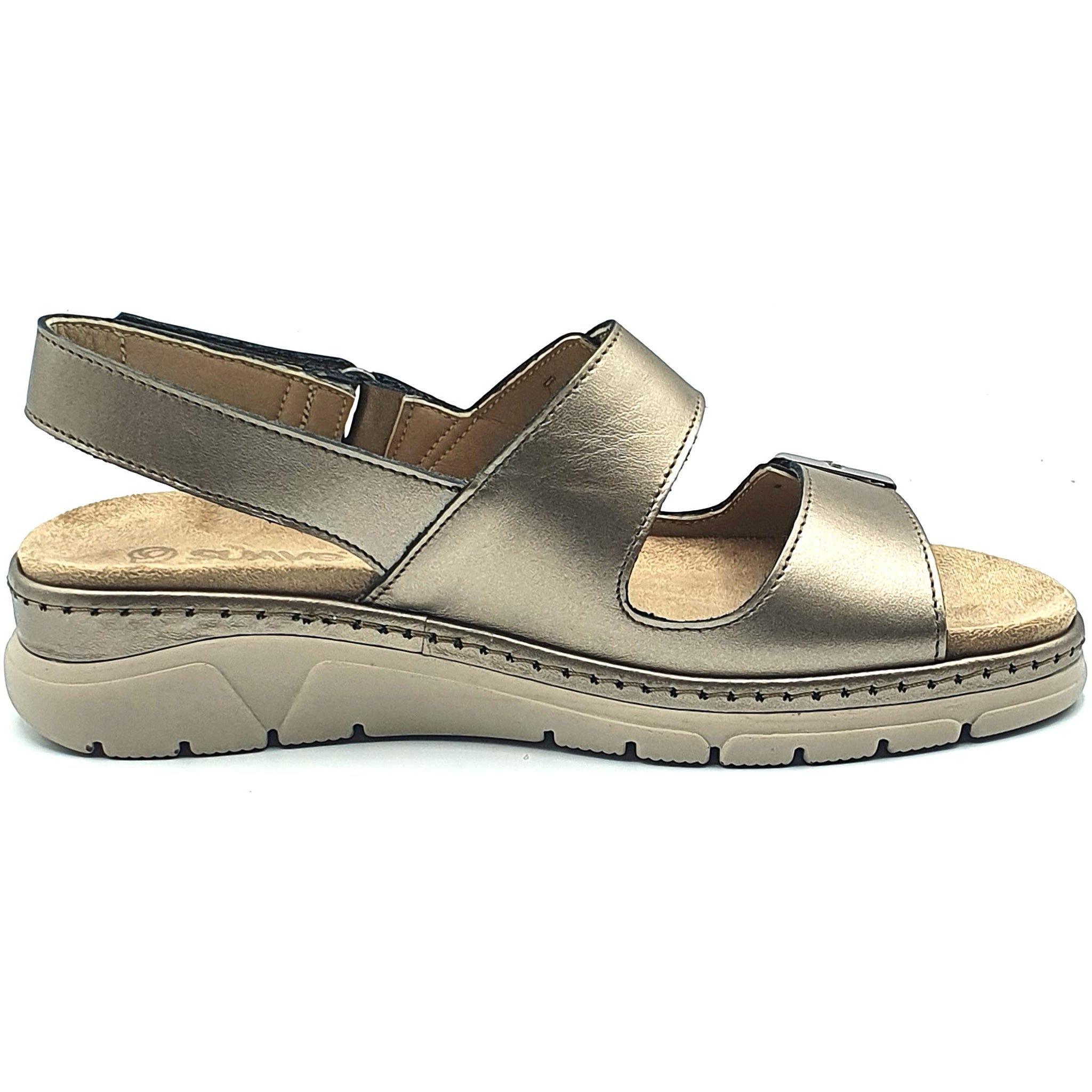 Suave Milan - Ladies Buckle Sandal in Gold