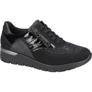 Waldlaufer K-Ramona(626K402) - Ladies Wide Fit Stretch Lace with Side Zip in Black | Waldlaufer Shoes | Wide Fit | Wisemans | Bantry | Shoe Shop | Munster