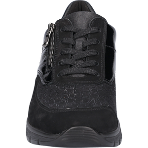 Waldlaufer K-Ramona(626K402) - Ladies Wide Fit Stretch Lace with Side Zip in Black | Waldlaufer Shoes | Wide Fit | Wisemans | Bantry | Shoe Shop | Munster