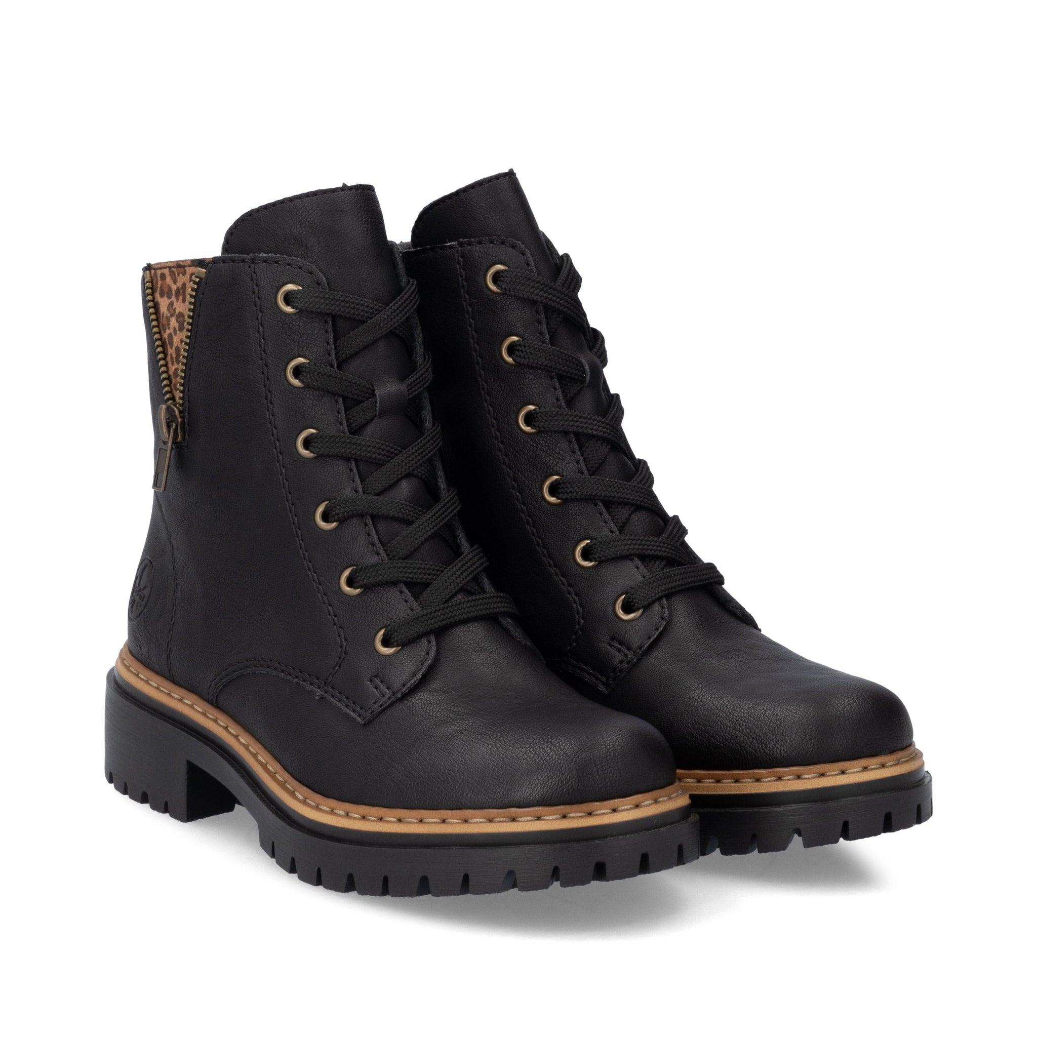 Rieker 72617 - Ladies lace with zip boot in Black | Rieker Shoes | Wisemans | Bantry | Shoe Shop | West Cork | Ireland