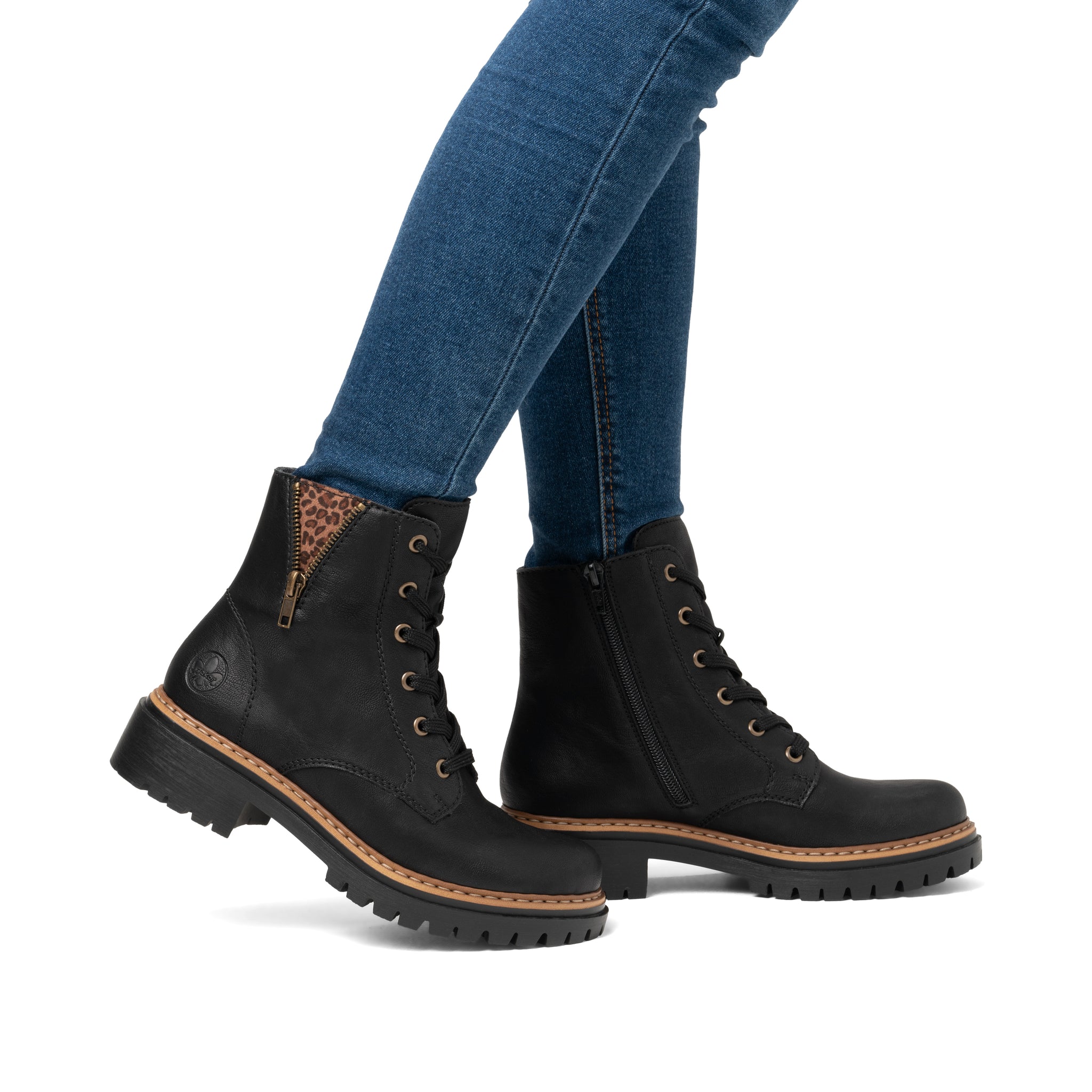 Rieker 72617 - Ladies lace with zip boot in Black | Rieker Shoes | Wisemans | Bantry | Shoe Shop | West Cork | Ireland