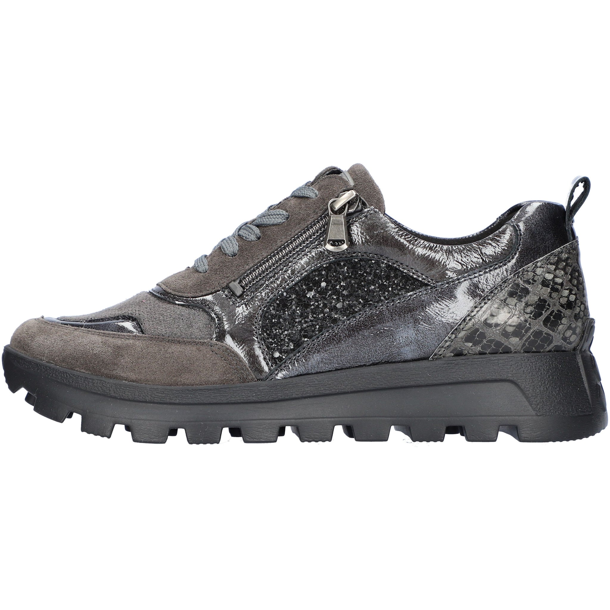 Waldlaufer Ajala (993H01)-Ladies Lace with Zip Shoe in Grey | waldlaufer SHoes | Wide Fit Shoes | Wisemans | Bantry | Munster