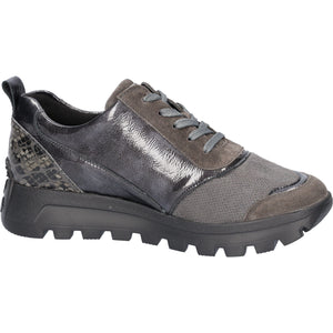 Waldlaufer Ajala (993H01)-Ladies Lace with Zip Shoe in Grey | waldlaufer SHoes | Wide Fit Shoes | Wisemans | Bantry | Munster