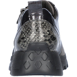 Waldlaufer Ajala (993H01)-Ladies Lace with Zip Shoe in Grey | waldlaufer SHoes | Wide Fit Shoes | Wisemans | Bantry | Munster