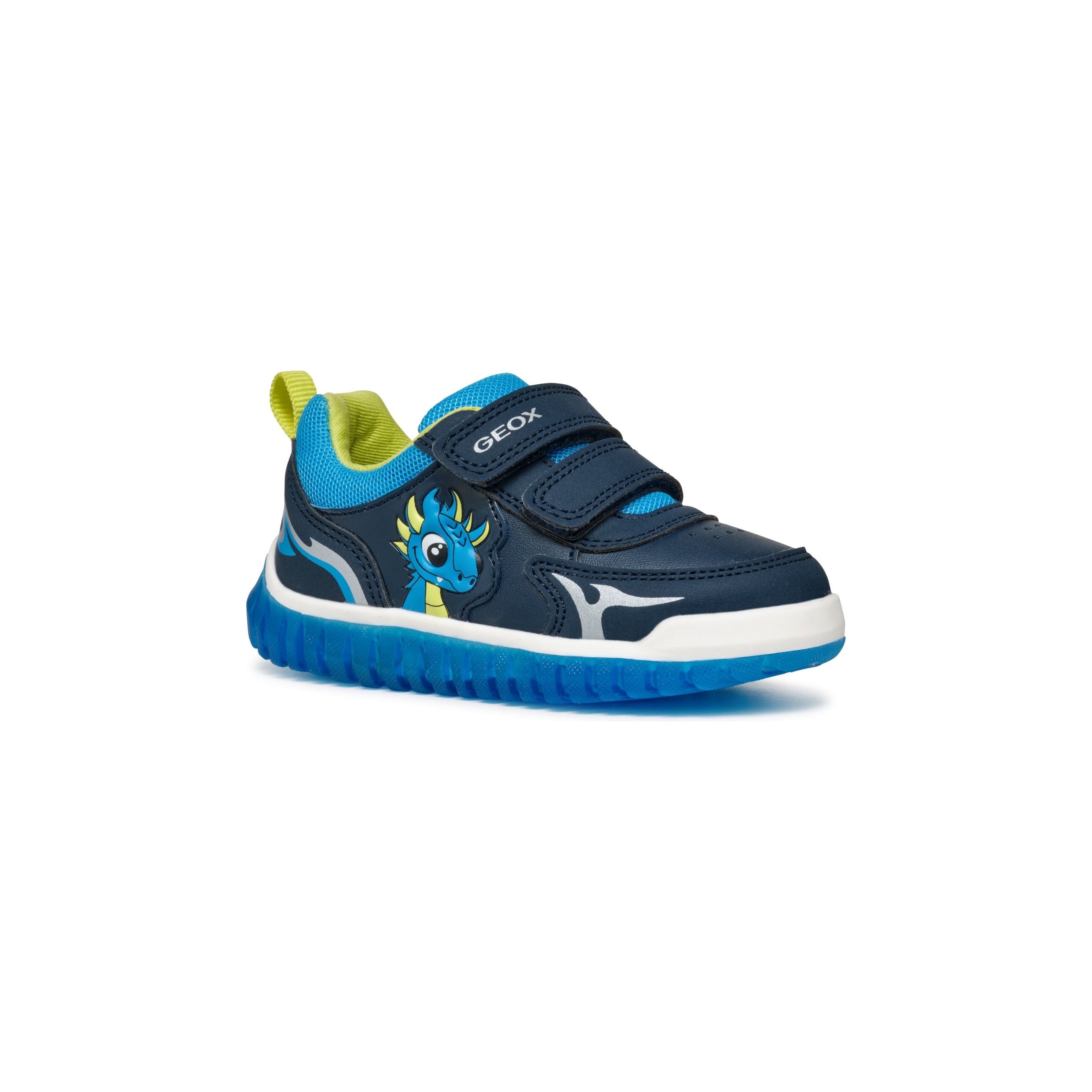 GEOX Lightyloo (B465ZA) - Children's Velcro Trainer with Lights in Navy/Blue | Geox Shoes | Wisemans | Bantry | Shoe Shop | West Cork | Ireland