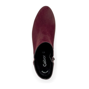 Gabor Abbey (55.680.15)- Ladies Low Heel Ankle Boot in Bordeaux Suede. Gabor | Wisemans | Bantry | Shoe Shop | West Cork | Ireland