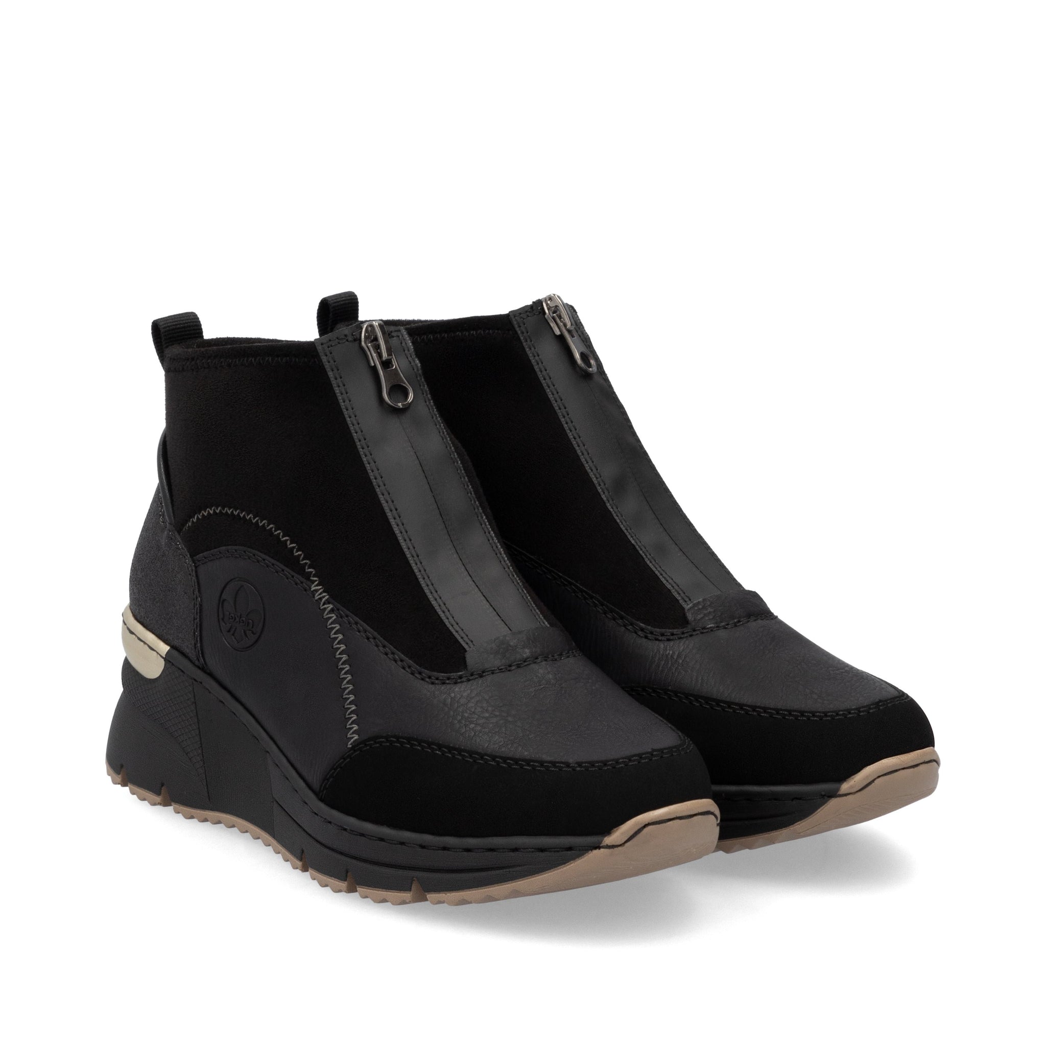 Rieker N6361-00 - Ankle Boot with front zip on Black | Rieker Shoes | Wisemans | Bantry | Shoe Shop | West Cork | Munster