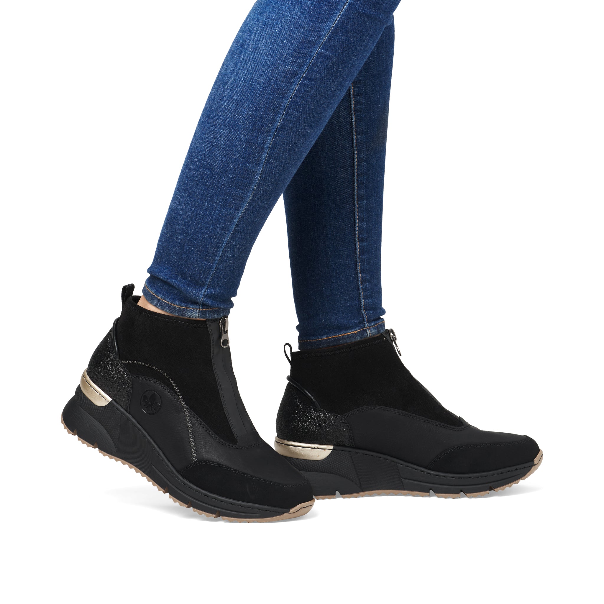 Rieker N6361-00 - Ankle Boot with front zip on Black | Rieker Shoes | Wisemans | Bantry | Shoe Shop | West Cork | Munster