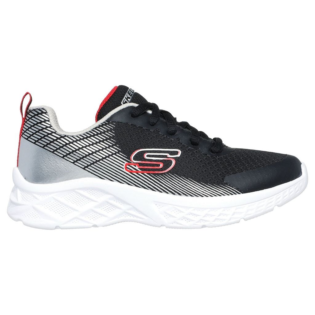 Sketchers Microspec - Boys Lace Trainer in Black/Red/Silver |  Wisemans | Bantry | Shoe Shop | West Cork | Munster | Ireland