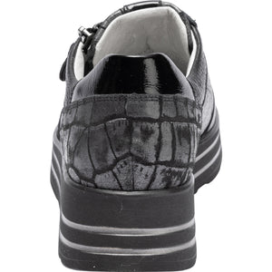 Waldlaufer H-Lana(758009) - Ladies lace with zip Shoe in Black. Waldlaufer  | Wide Fit Shoes | Wisemans | Bantry | West Cork | Ireland
